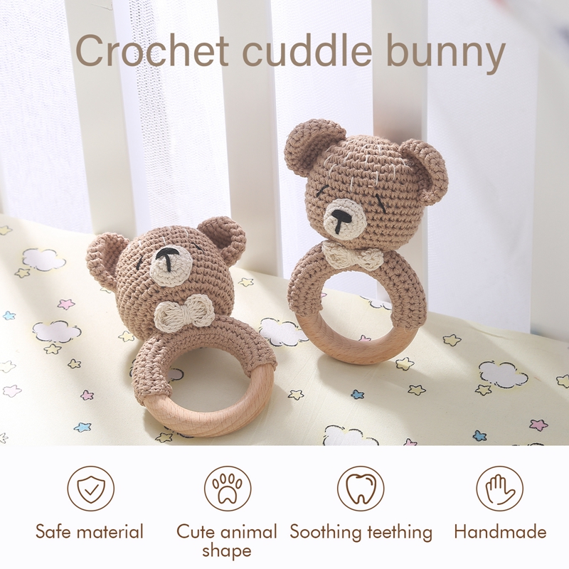1PC Crochet Animal Bear Rattle - Baby Products Pictures recension och pris