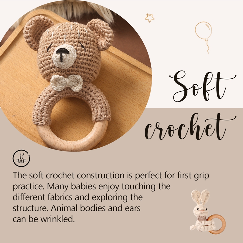 1PC Crochet Animal Bear Rattle - Baby Products Pictures recension och pris