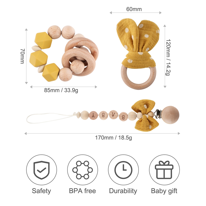 1pc Baby Rattle Wooden Ring Be - Baby Products Pictures recension och pris