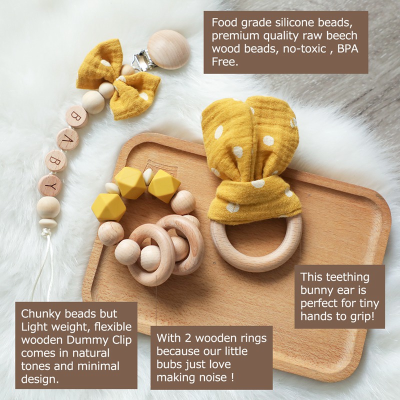 1pc Baby Rattle Wooden Ring Be - Baby Products Pictures recension och pris