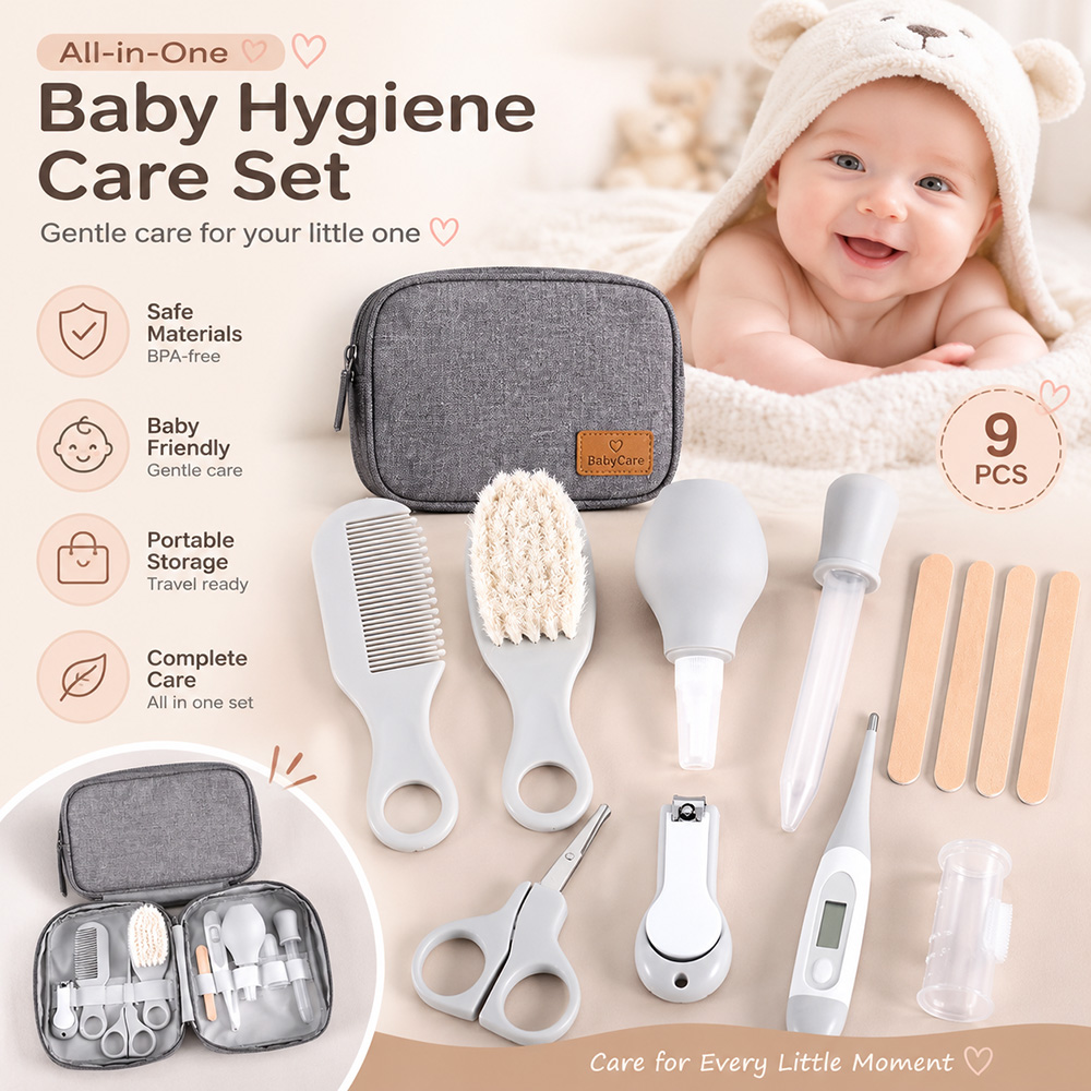 Baby Grooming Kit 9PCS Newborn - Baby Products Kit Set recension och pris