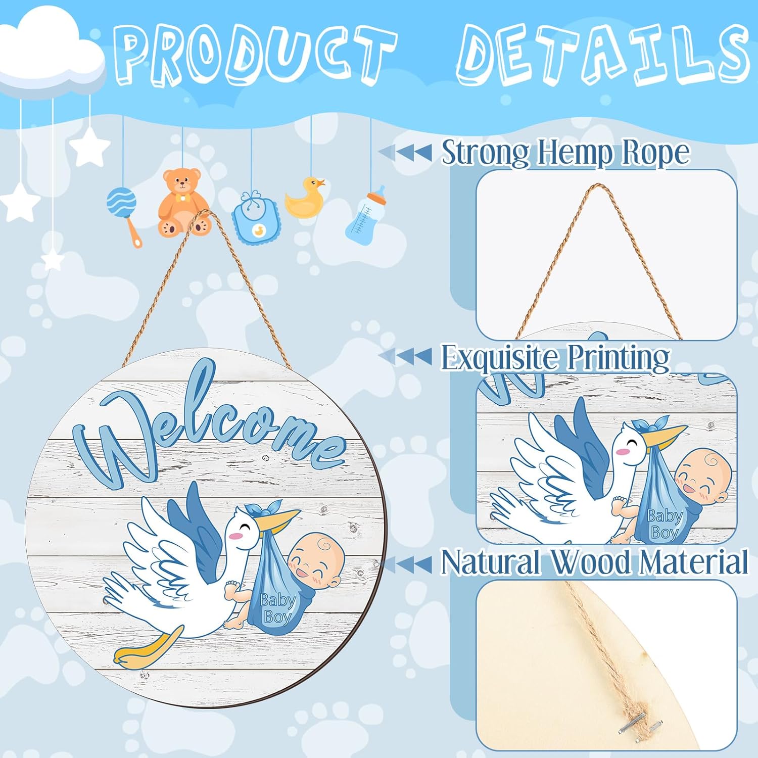 Baby Boy Door Sign Gender Reve - Baby Products Name recension och pris